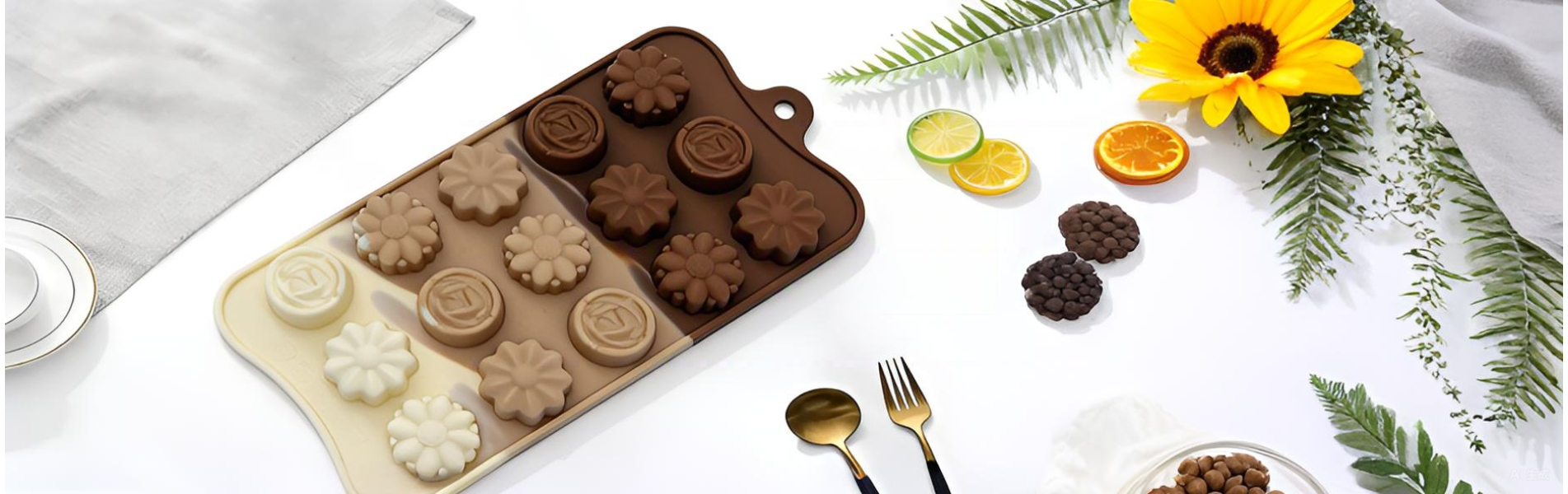 Flower Shaped Silicone Molds For Chocolate